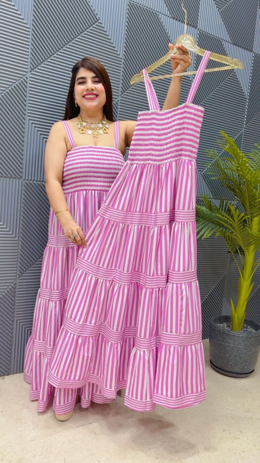 BEAUTIFUL STRIP DRESS GGR4689 Girls Glitters