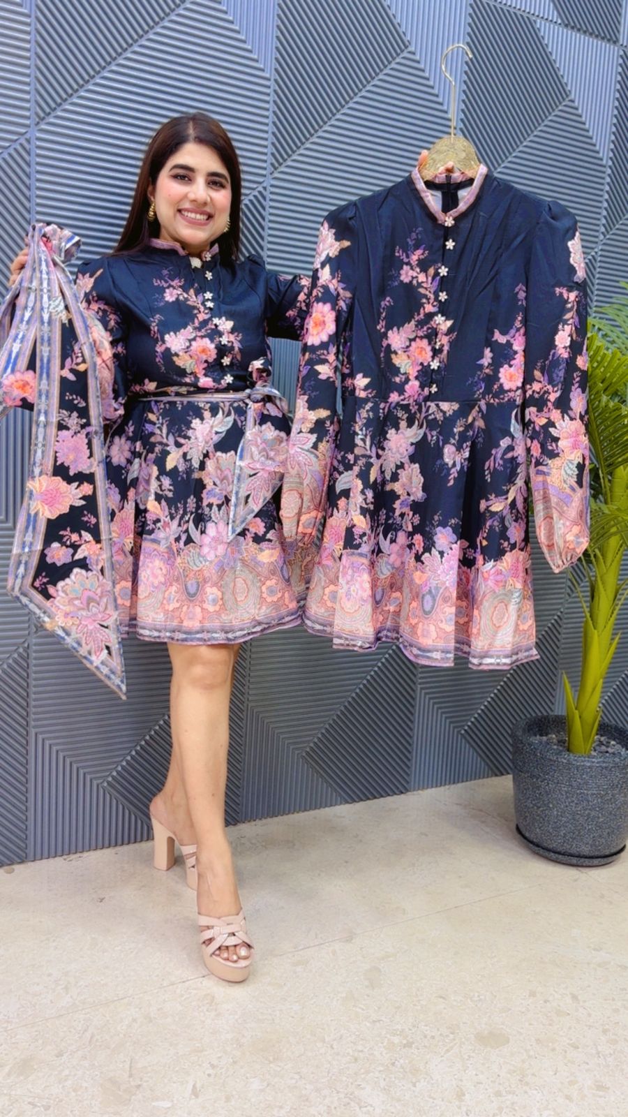 BEAUTIFUL MINI DRESS WITH BELT AND POCKET GGR4694 Girls Glitters