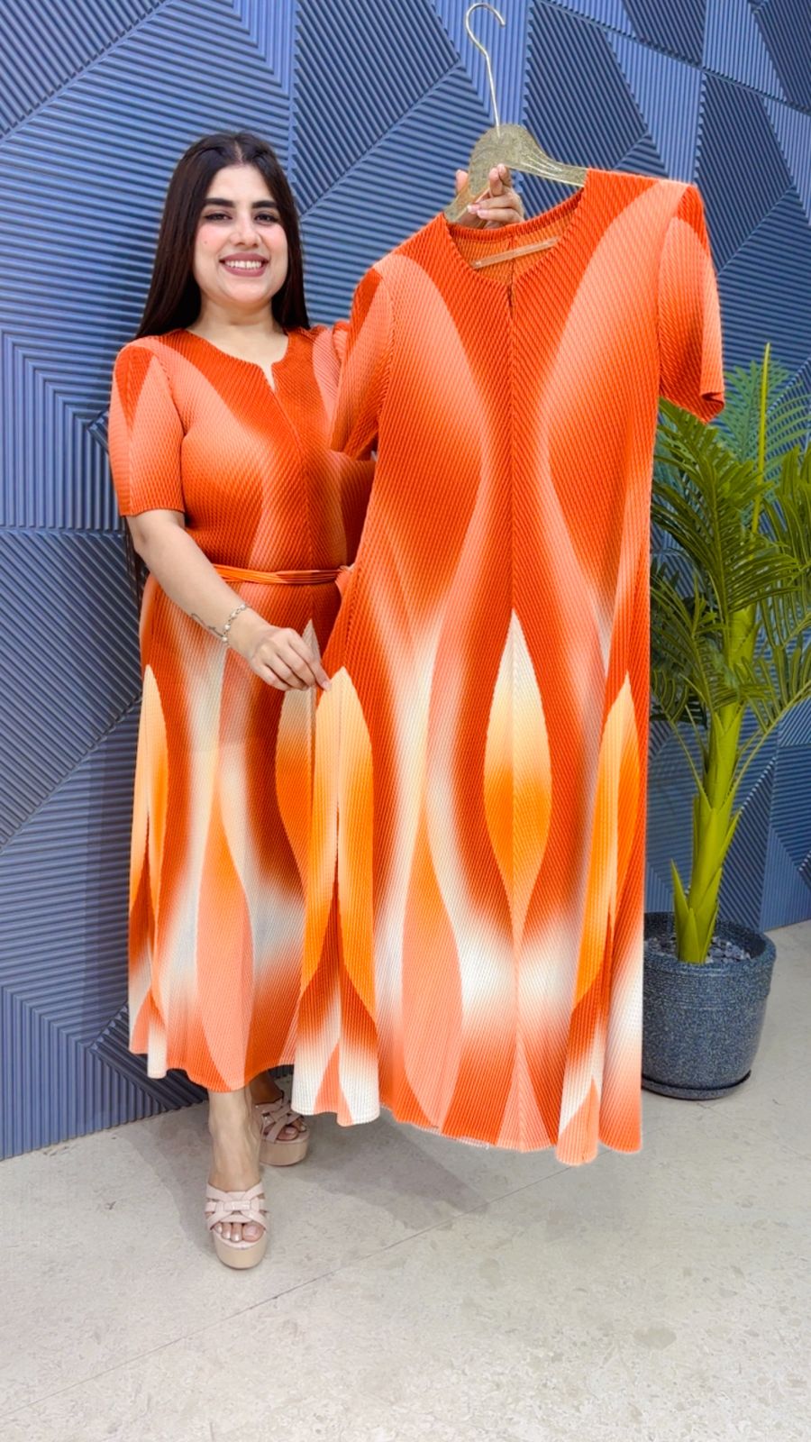 BEAUTIFUL WRINKLE DRESS WITH BELT GGR4705 Girls Glitters