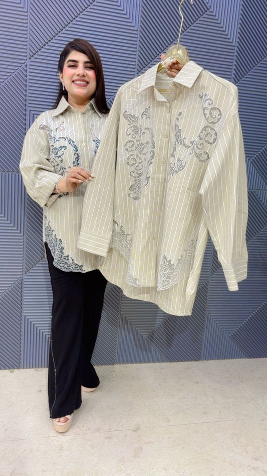 BEAUTIFUL LASER CUT COTTON SHIRT GGR4751 Girls Glitters
