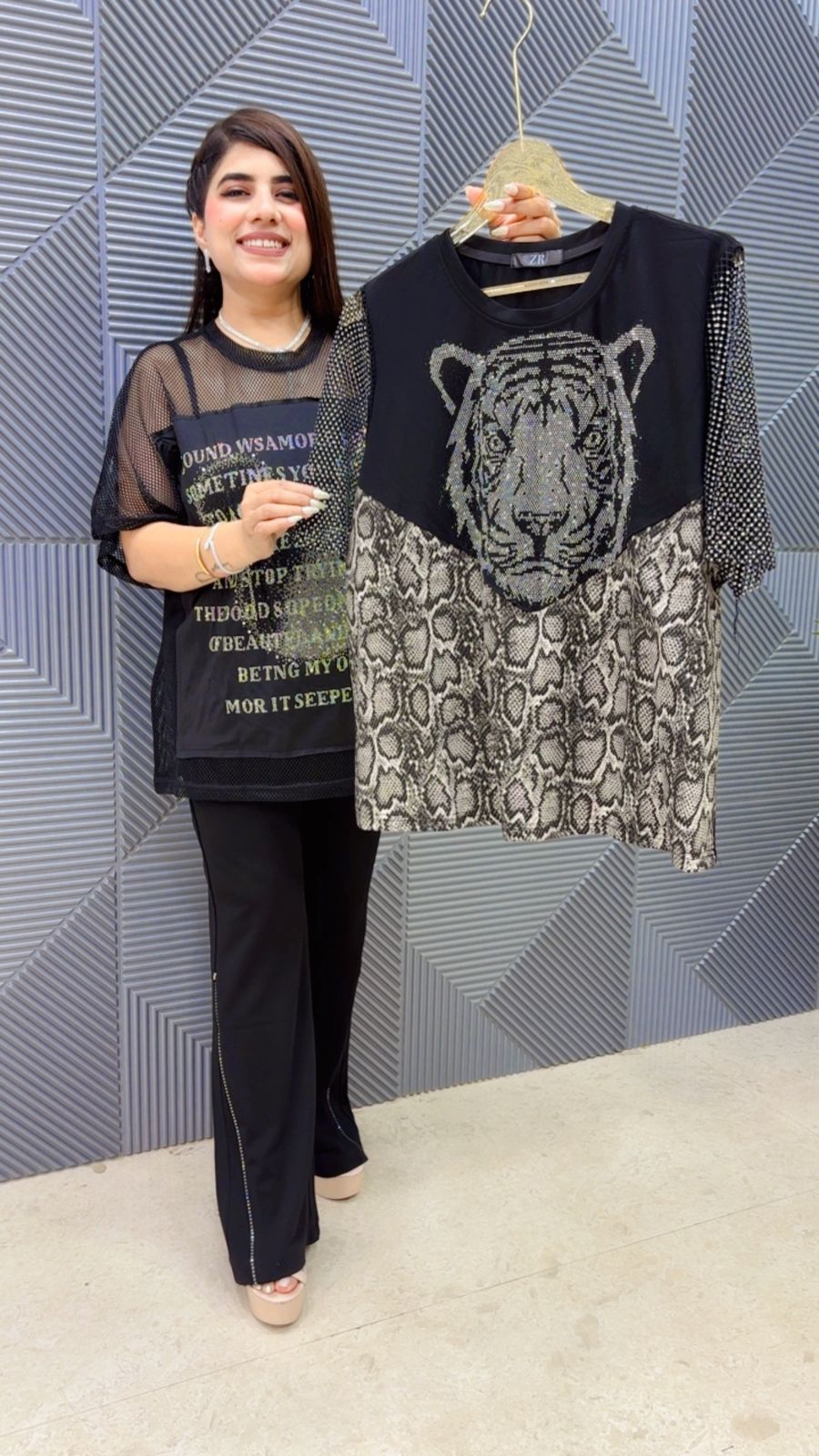BEAUTIFUL RHYAMSTONE TIGER T-SHIRT GGR4752 Girls Glitters