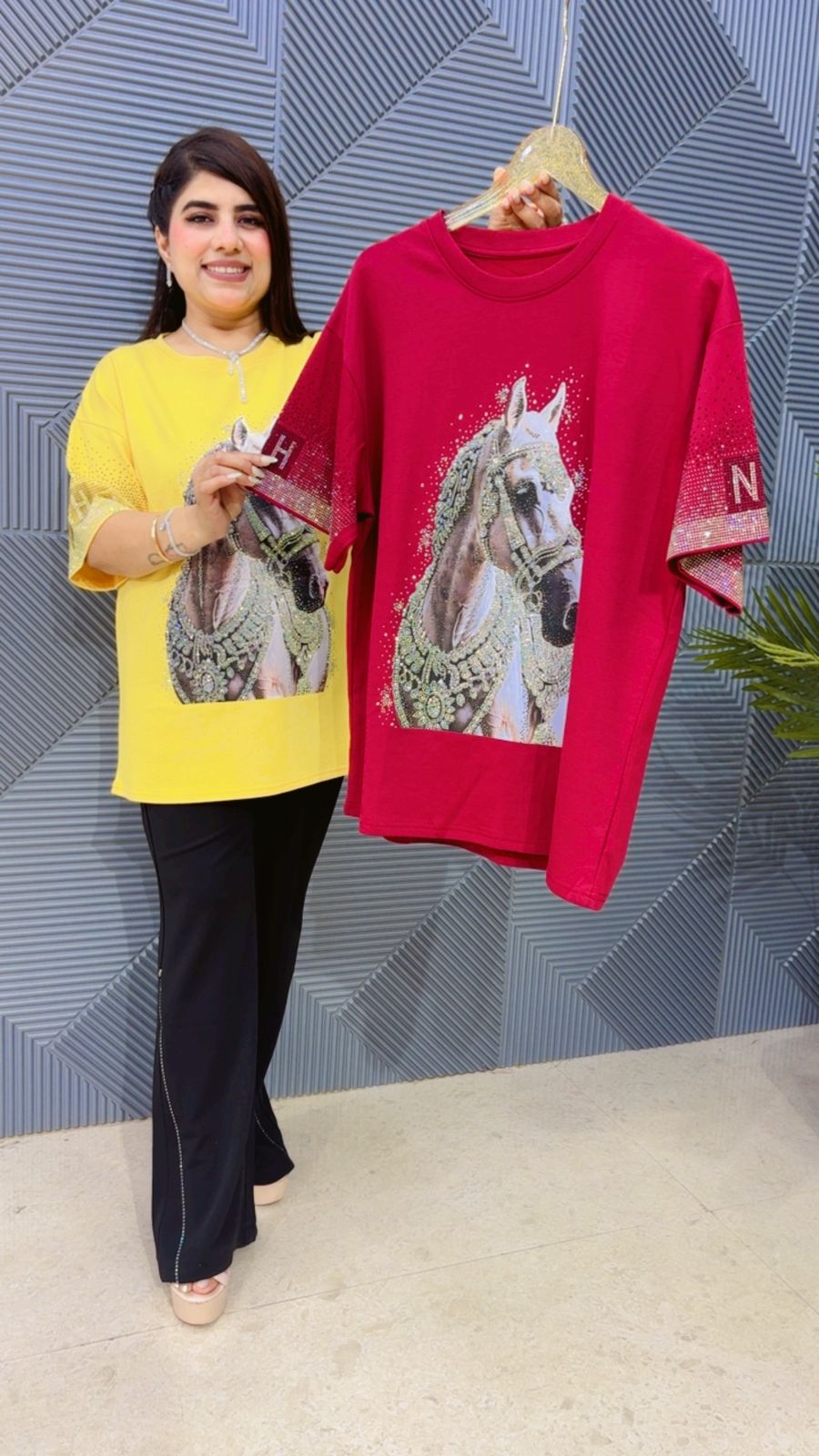 BEAUTIFUL HORSE T- SHIRT GGR4753 Girls Glitters