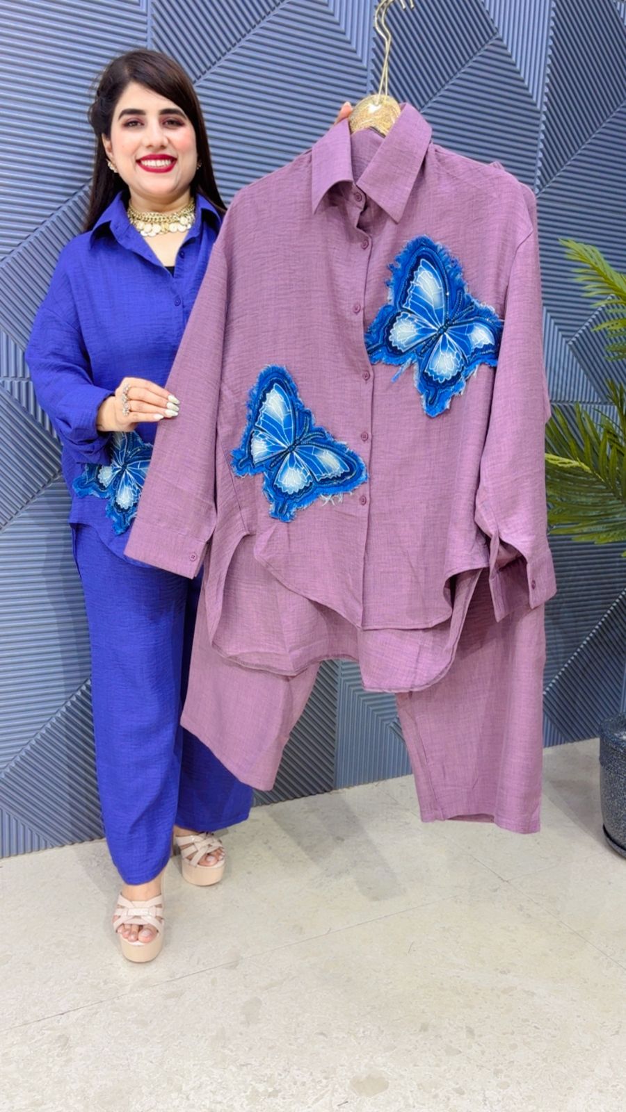 BEAUTIFUL CORD SET DENIM BUTTERFLY GGR4784 Girls Glitters