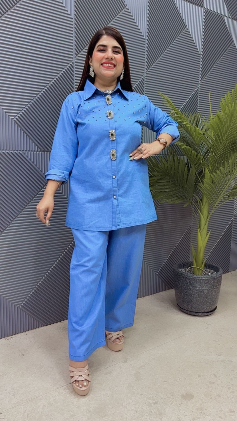 BEAUTIFUL DENIM CORD SET GGR4825 Girls Glitters