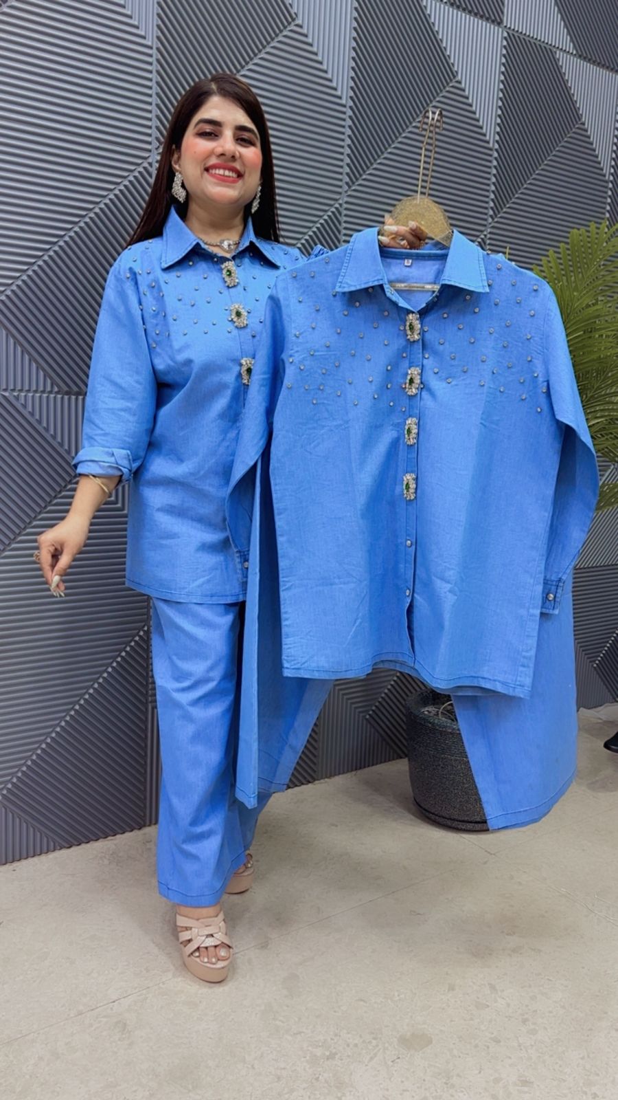 BEAUTIFUL DENIM CORD SET GGR4825 Girls Glitters