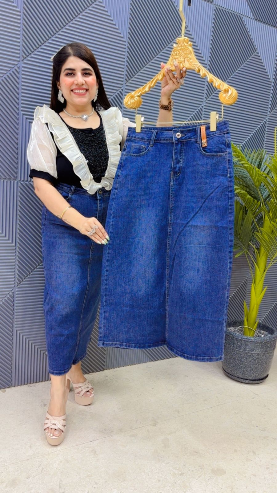 BEAUTIFUL DENIM SKIRT GGR4844 Girls Glitters