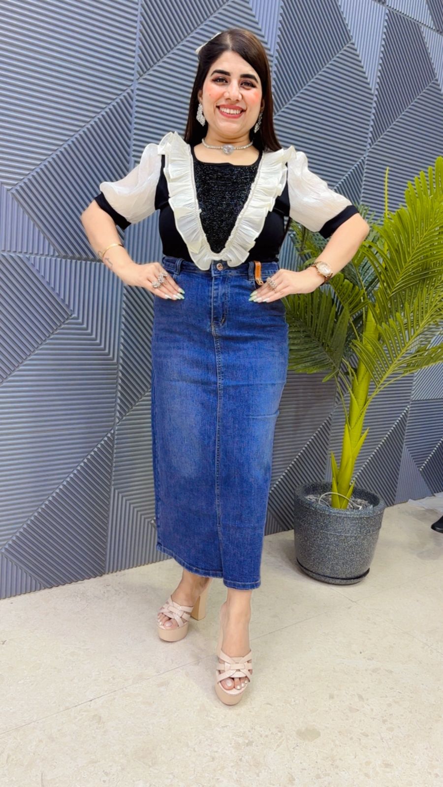 BEAUTIFUL DENIM SKIRT GGR4844 Girls Glitters
