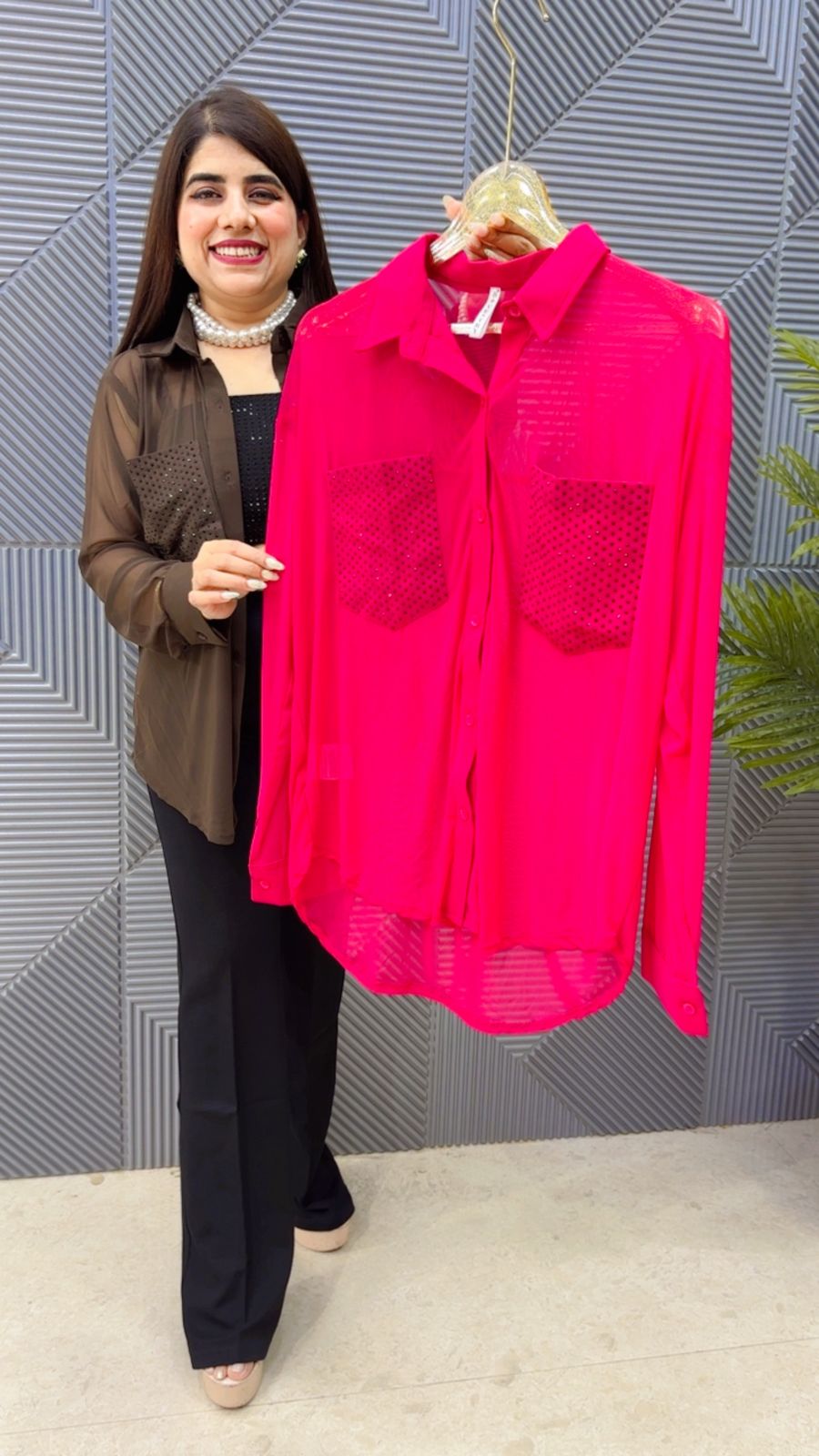 BEAUTIFUL POWER NET SHIRTB GGR4875 Girls Glitters