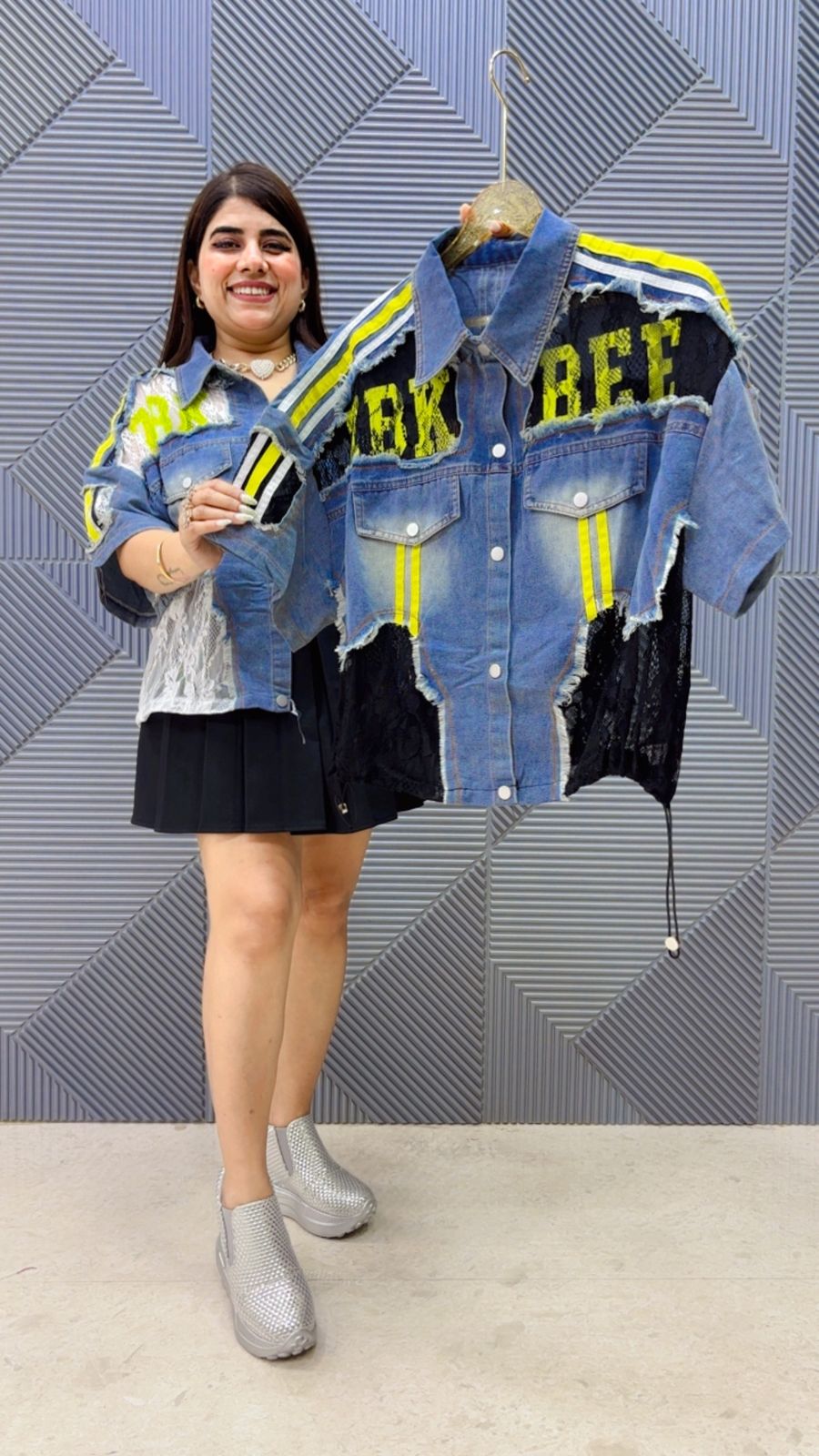 BEAUTIFUL DENIM SHIRT GGR4902 Girls Glitters