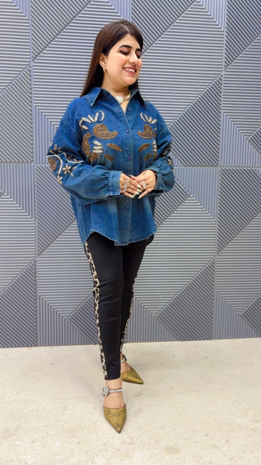 BEAUTIFUL DENIM SHIRT GGR4905 Girls Glitters