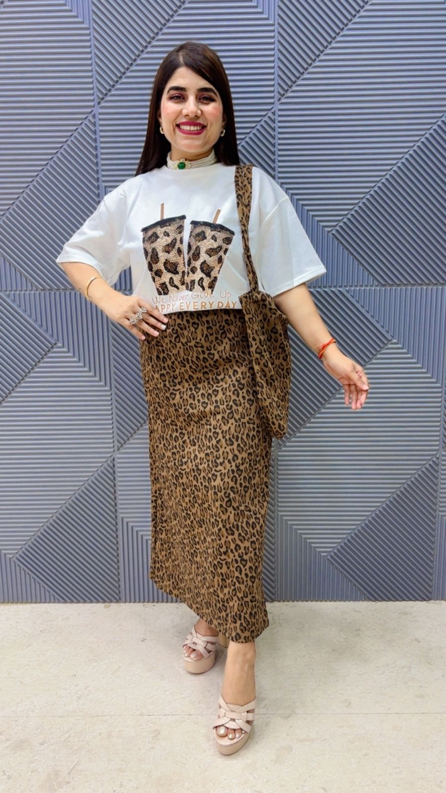 BEAUTIFUL SKIRT SET WITH BAG GGR4935 Girls Glitters