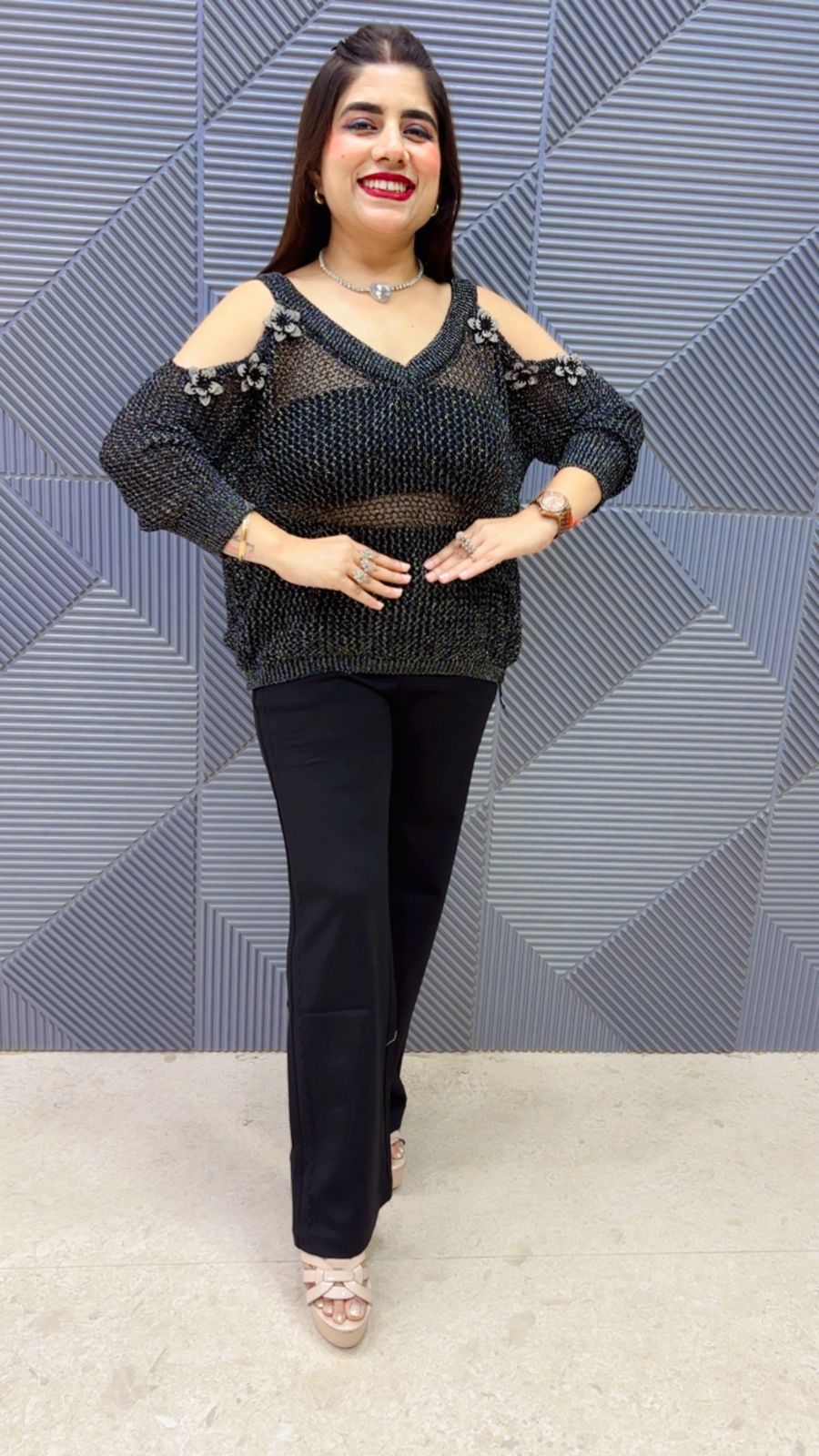 BEAUTIFUL POWER NET TOP WHIT SWAROVSKI GGR4952 Girls Glitters