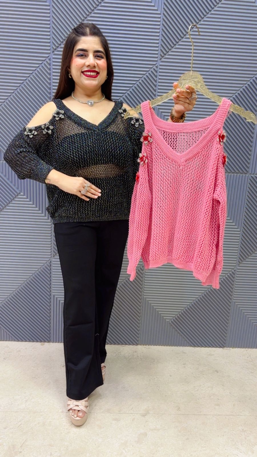 BEAUTIFUL POWER NET TOP WHIT SWAROVSKI GGR4952 Girls Glitters
