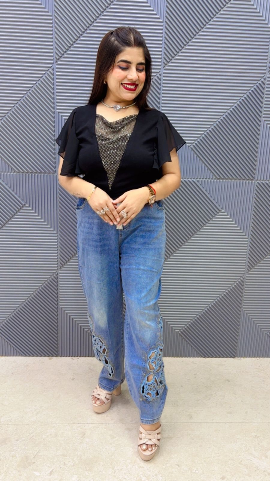 BEAUTIFUL DENIM JEANS GGR4961 Girls Glitters
