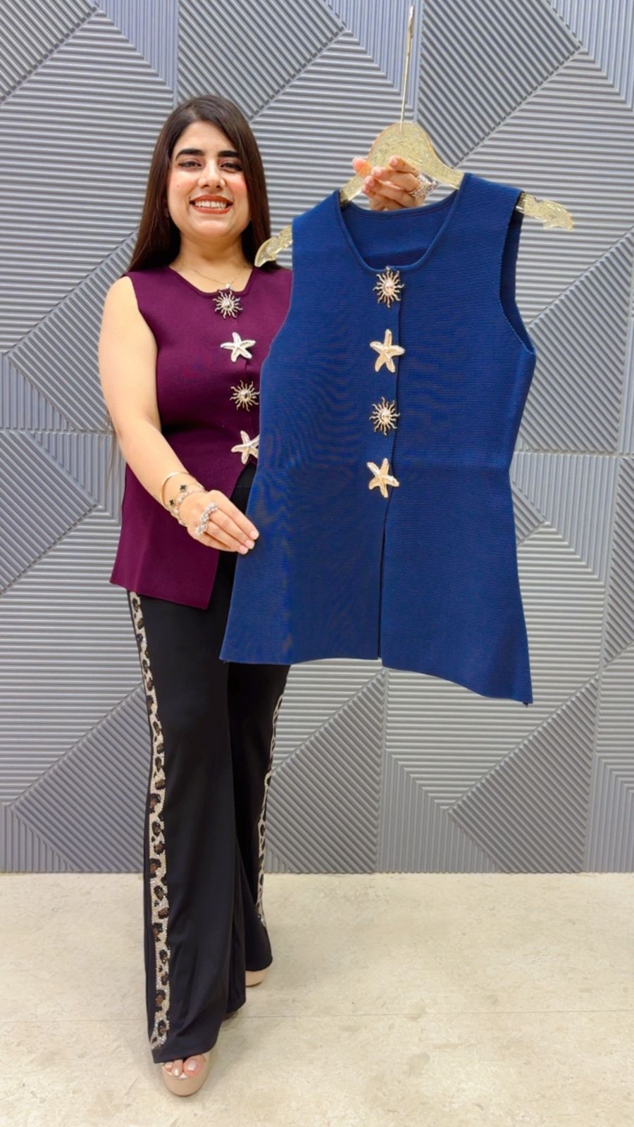 BEAUTIFUL CUT SLEEVE STAR FISH TOP WITH GGR5007 Girls Glitters