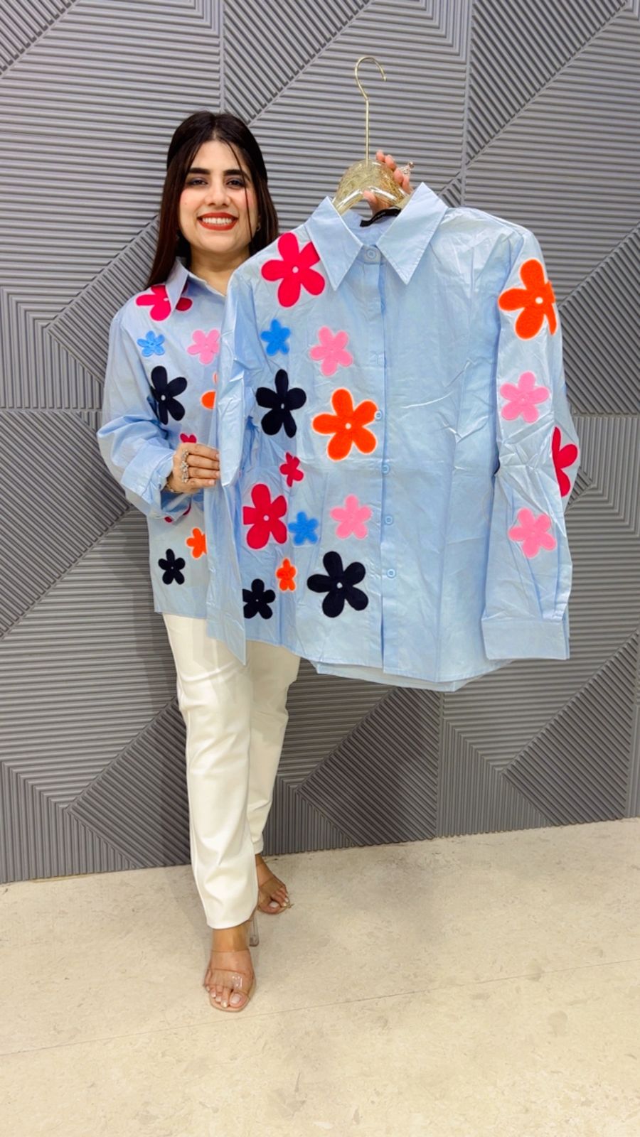 BEAUTIFUL FLOWER SHIRT GGR5032 Girls Glitters