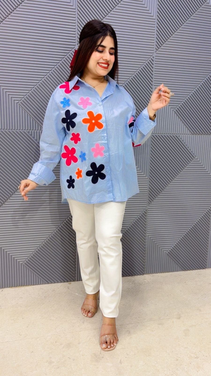 BEAUTIFUL FLOWER SHIRT GGR5032 Girls Glitters