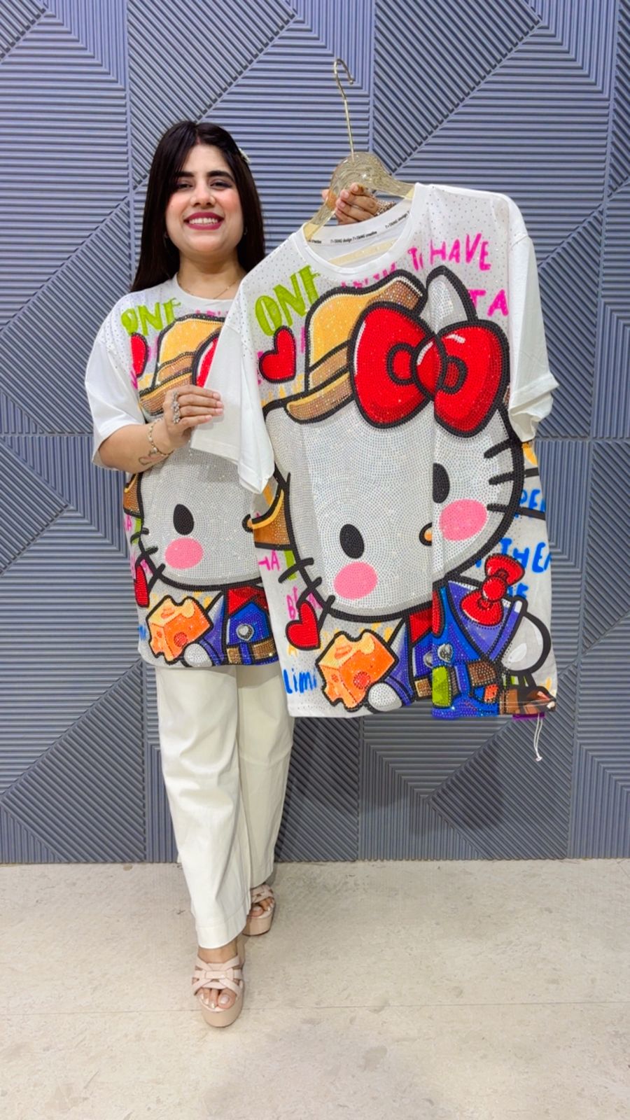 BEAUTIFUL CAT PRINTED T-SHIRT GGR5051 Girls Glitters