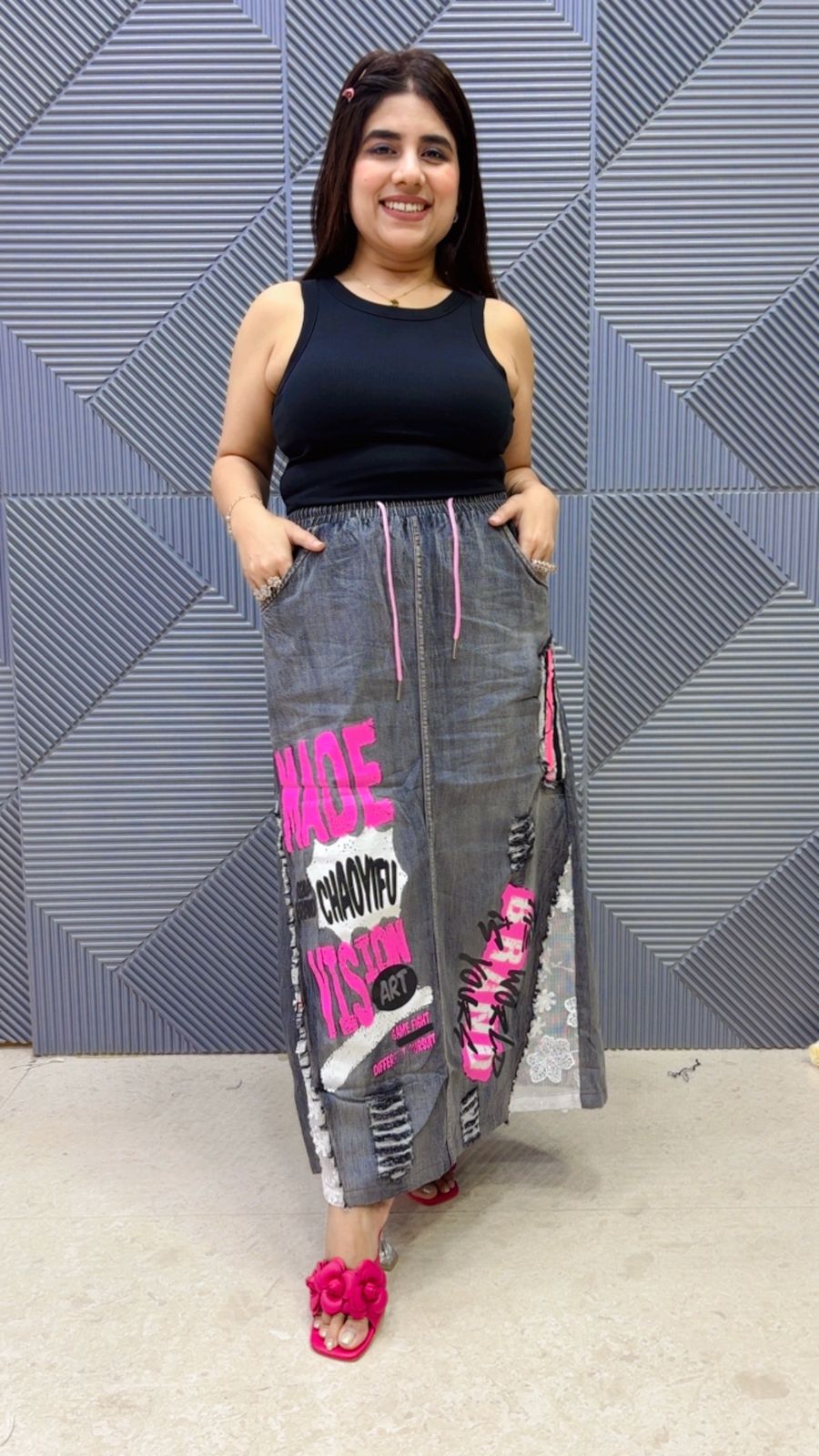 BEAUTIFUL DENIM PREMIUM SKIRT GGR5066 Girls Glitters