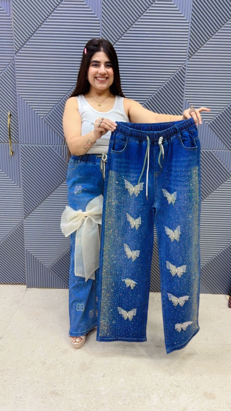BEAUTIFUL DEMIN BUTTERFLY DESIGN BOTTOM GGR7078 Girls Glitters