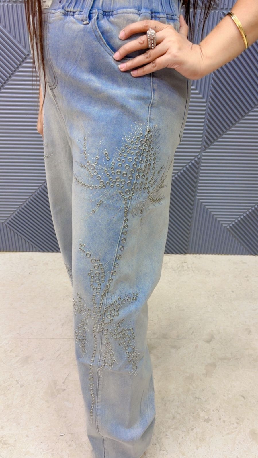 BEAUTIFUL PREMIUM DENIM JEANS BOTTOM GGR5090 Girls Glitters