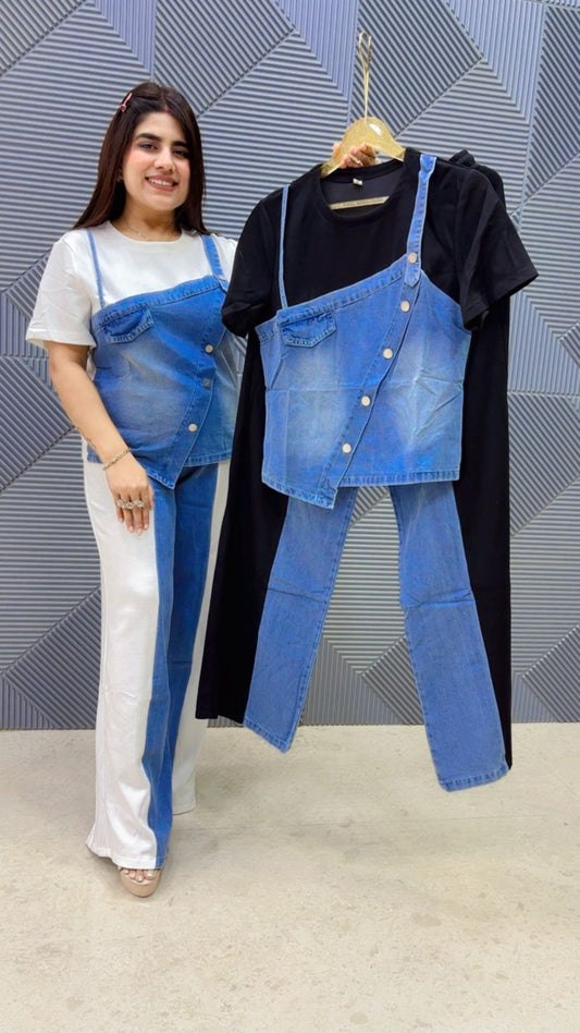 BEAUTIFUL DENIM COTTOM CORD SET GGR5096 Girls Glitters