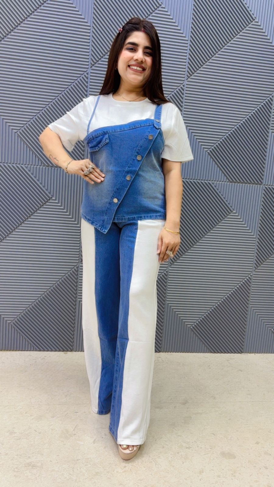 BEAUTIFUL DENIM COTTOM CORD SET GGR5096 Girls Glitters