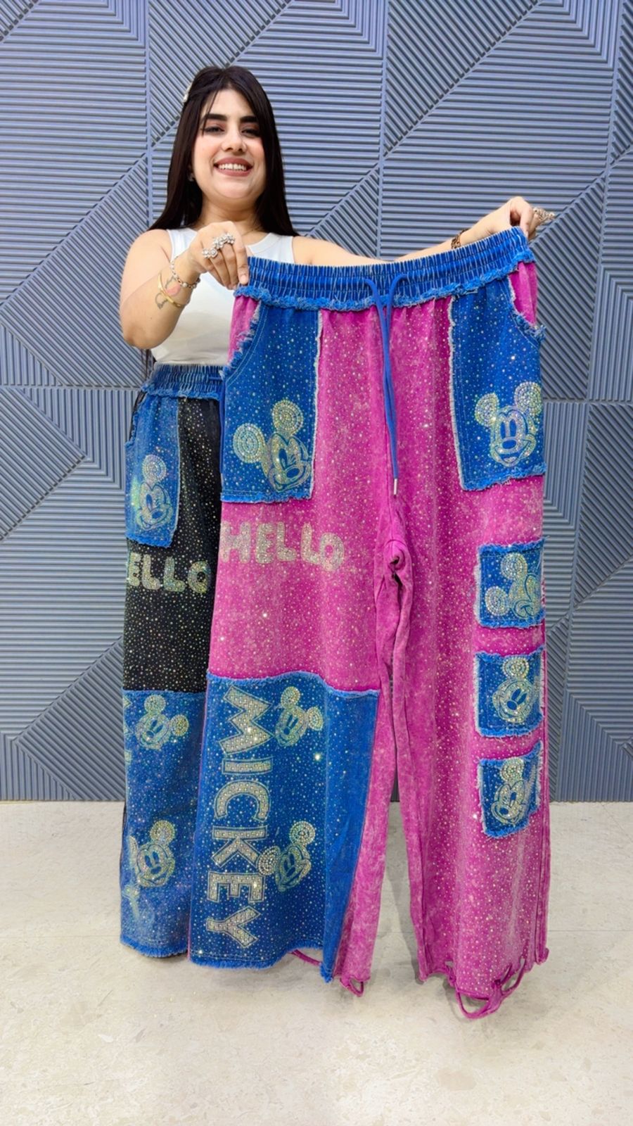 BEAUTIFUL DENIM BOTTOM WEAR MICKY GGR5102 Girls Glitters