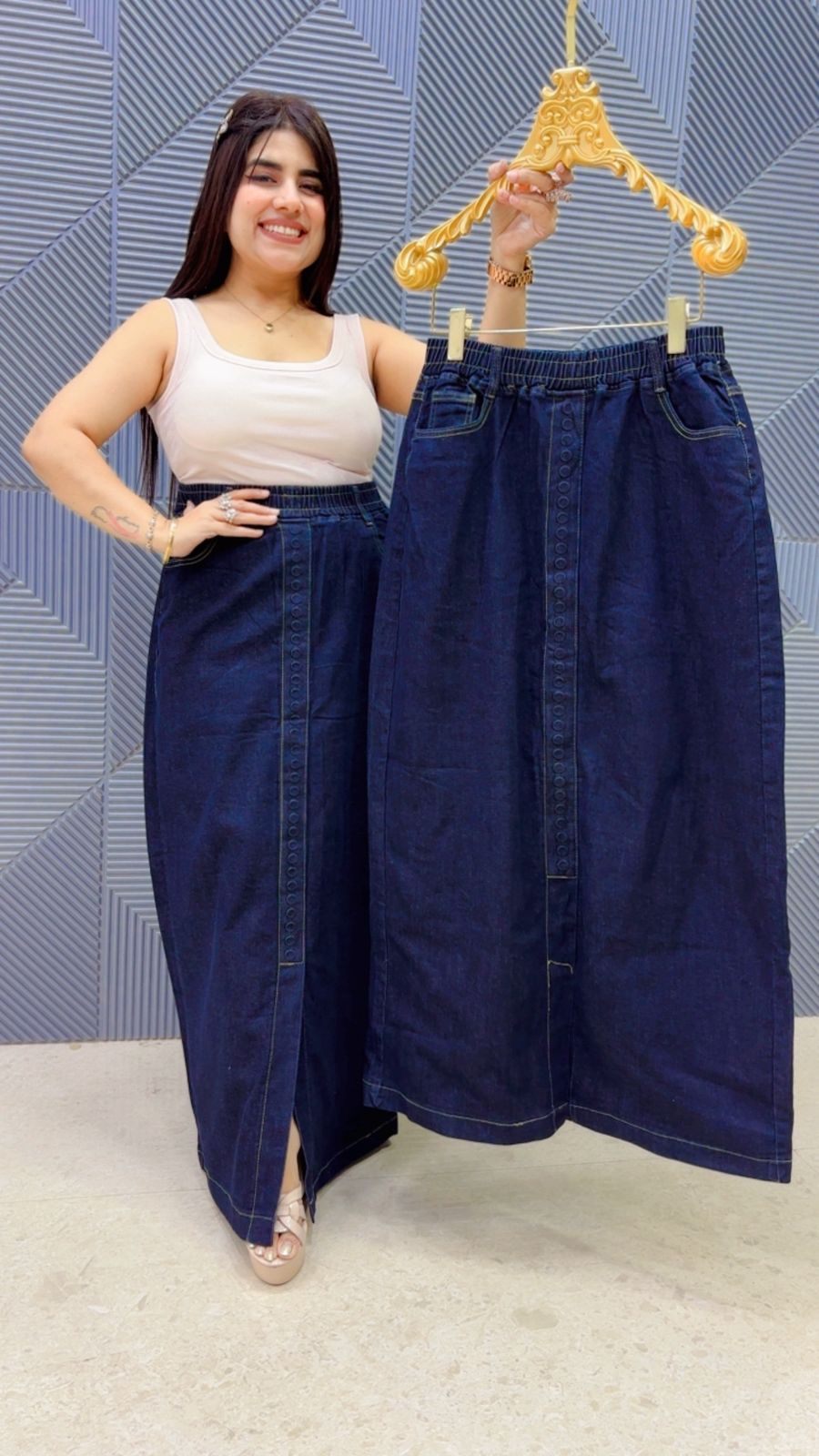 BEAUTIFUL DESIGNER DENIM SKIRT GGR5107 Girls Glitters