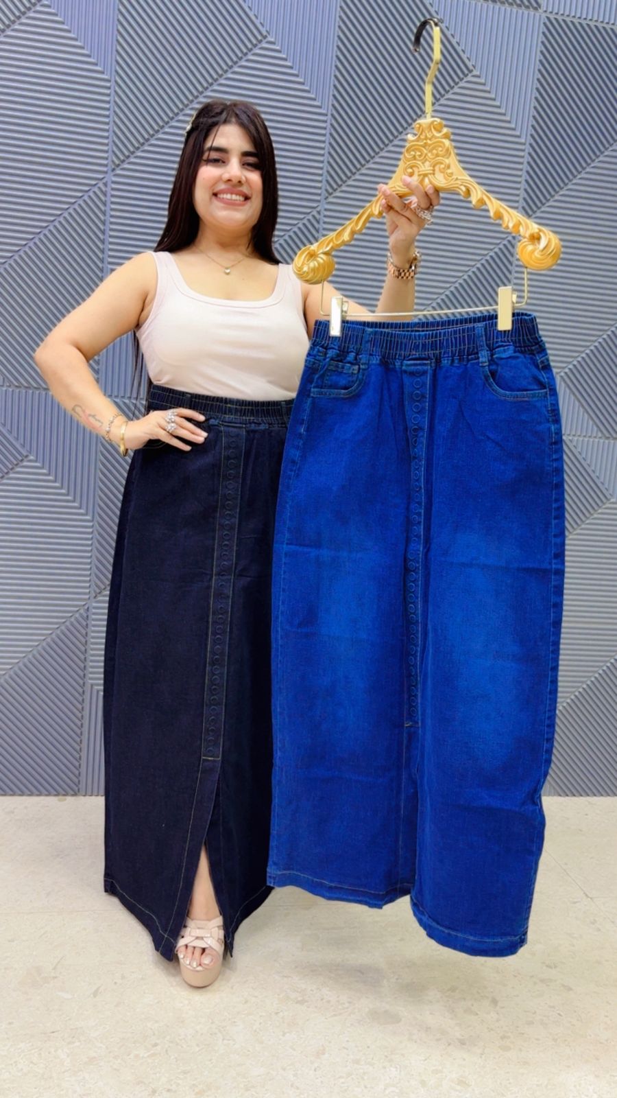 BEAUTIFUL DESIGNER DENIM SKIRT GGR5107 Girls Glitters