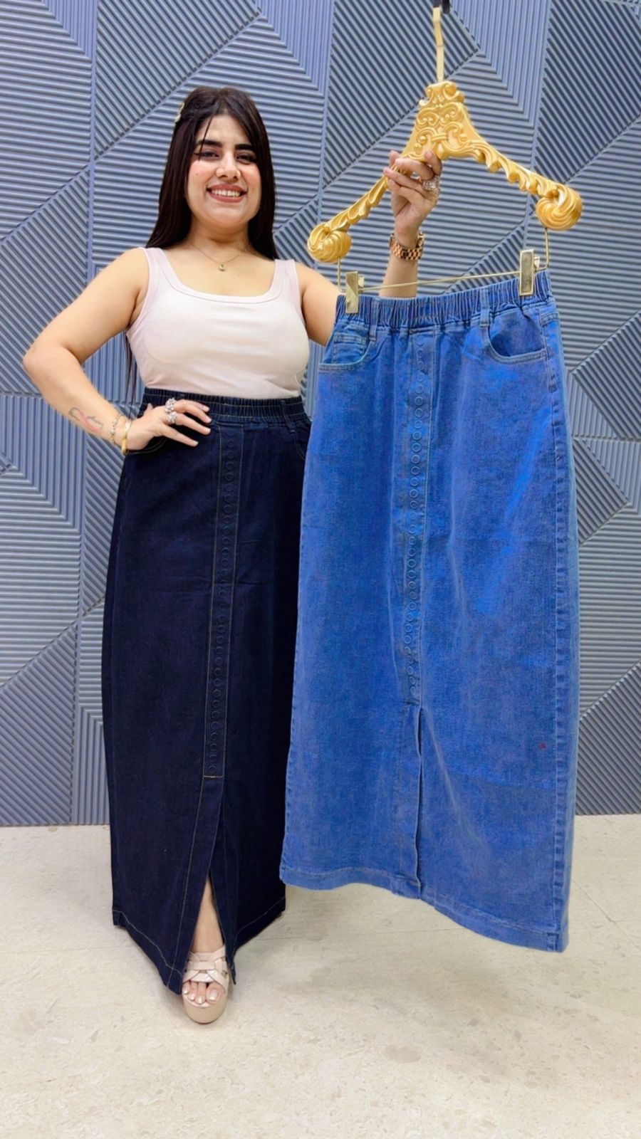 BEAUTIFUL DESIGNER DENIM SKIRT GGR5107 Girls Glitters