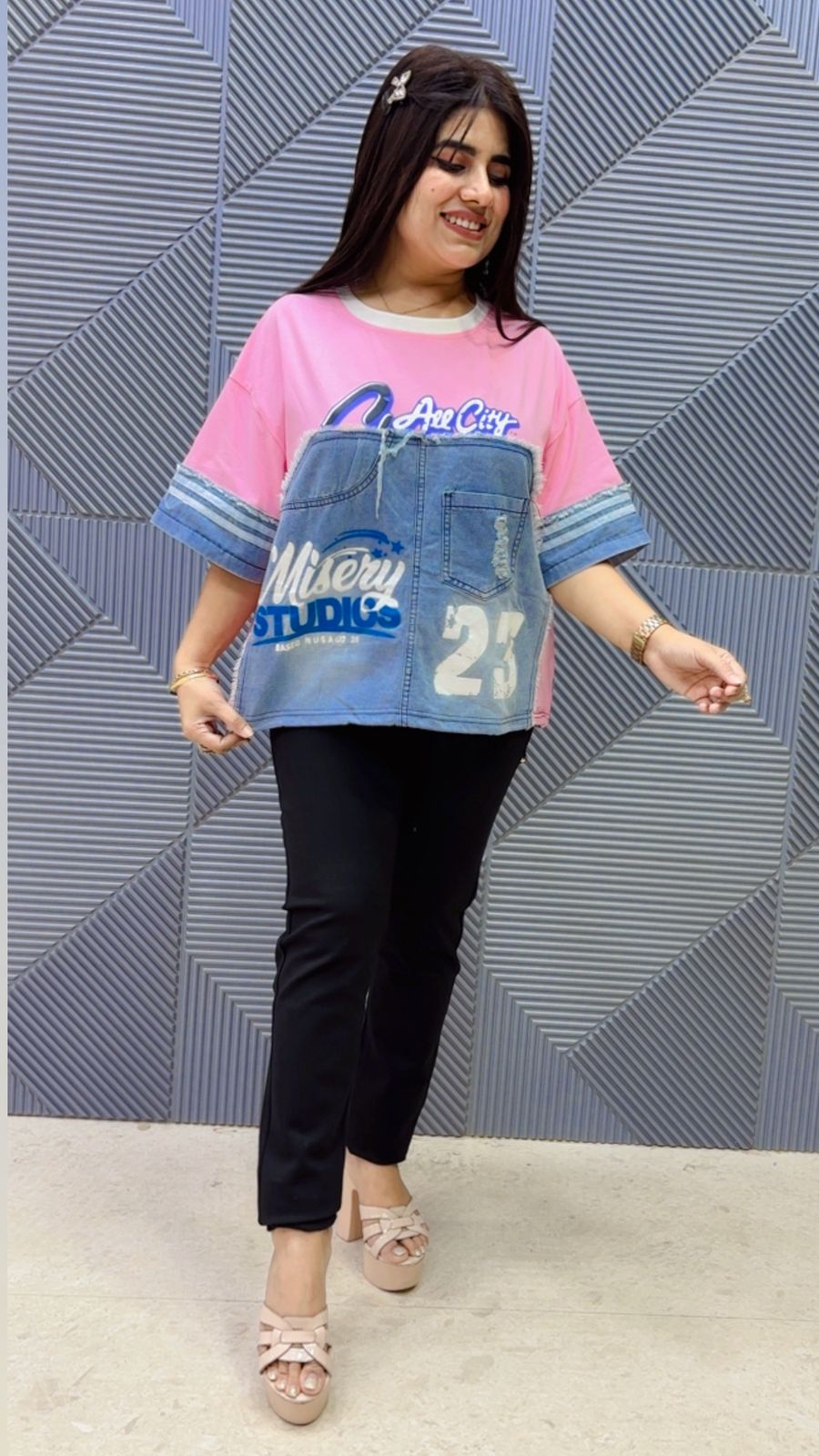 BEAUTIFUL DENIM SWAROVSKI TOP GGR5111 Girls Glitters