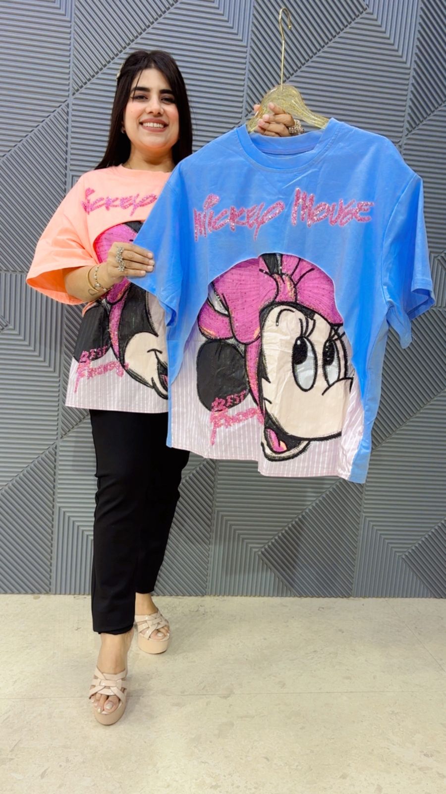 BEAUTIFUL PREMIUM MICKY T-SHIRT 5110 Girls Glitters