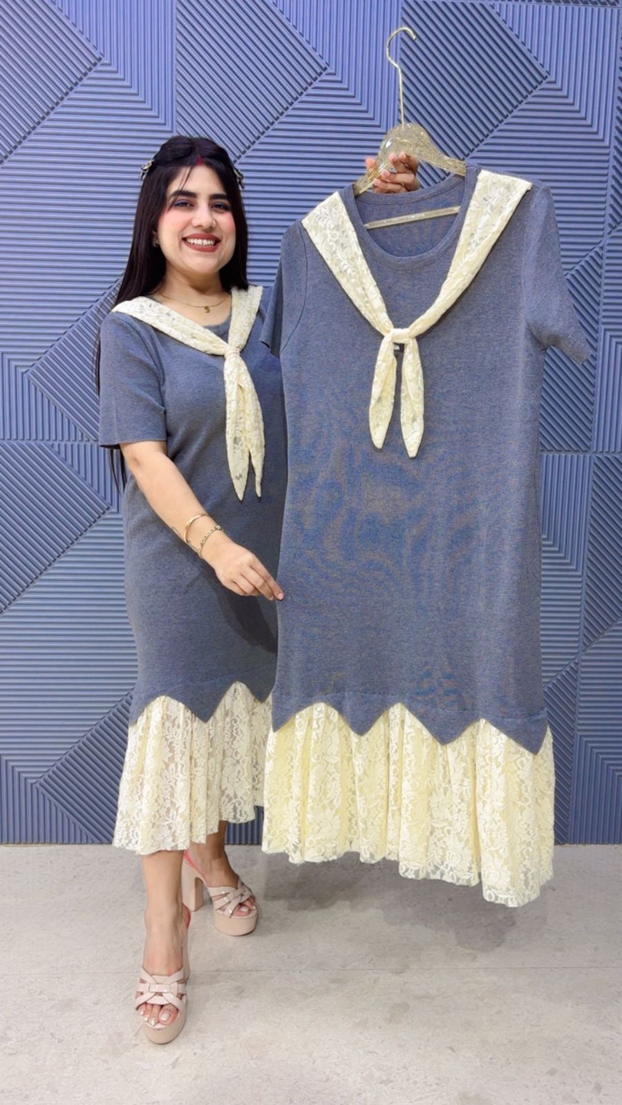 BEAUTIFUL ONE PIECE MIDDI DRESS GGR5152 Girls Glitters
