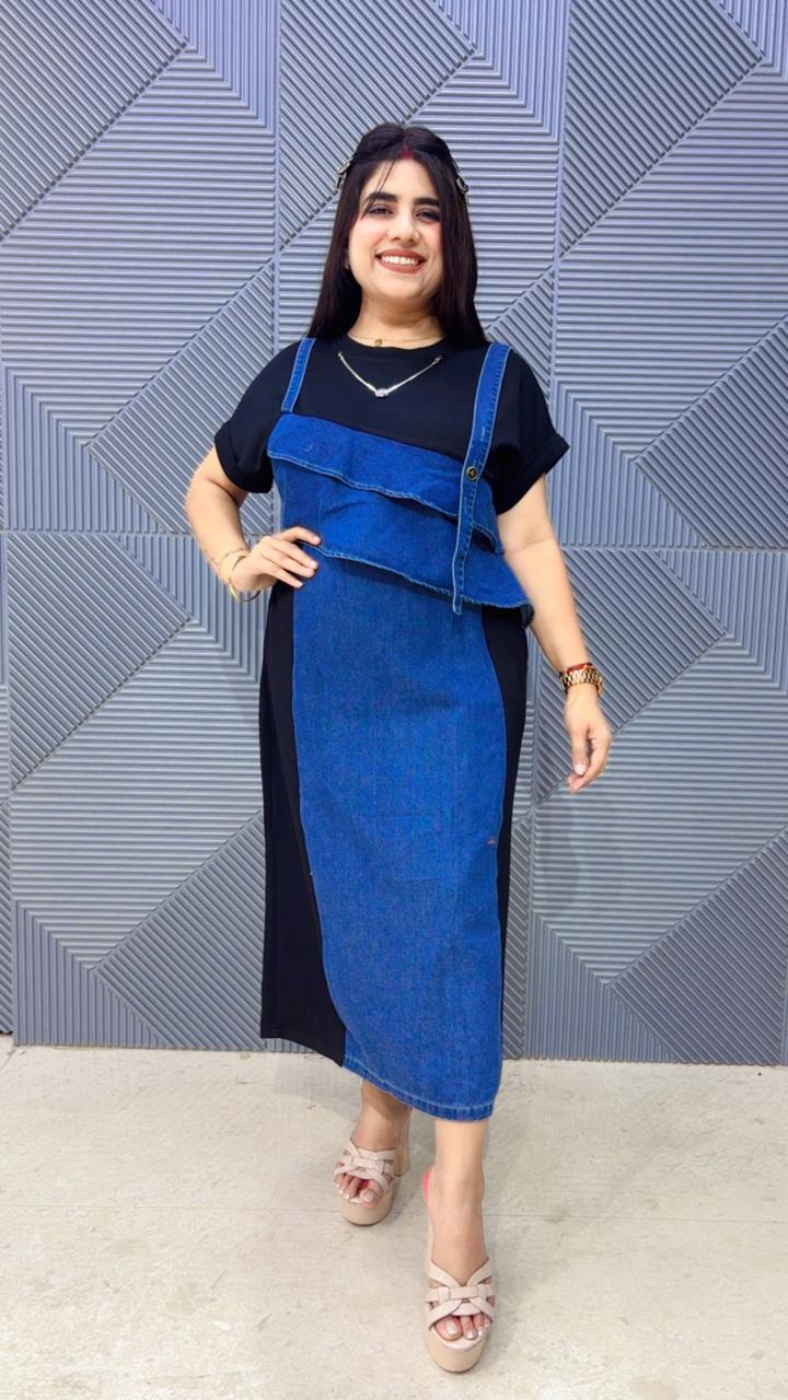 BEAUTIFUL DENIM STYLE DRESS GGR5154 Girls Glitters