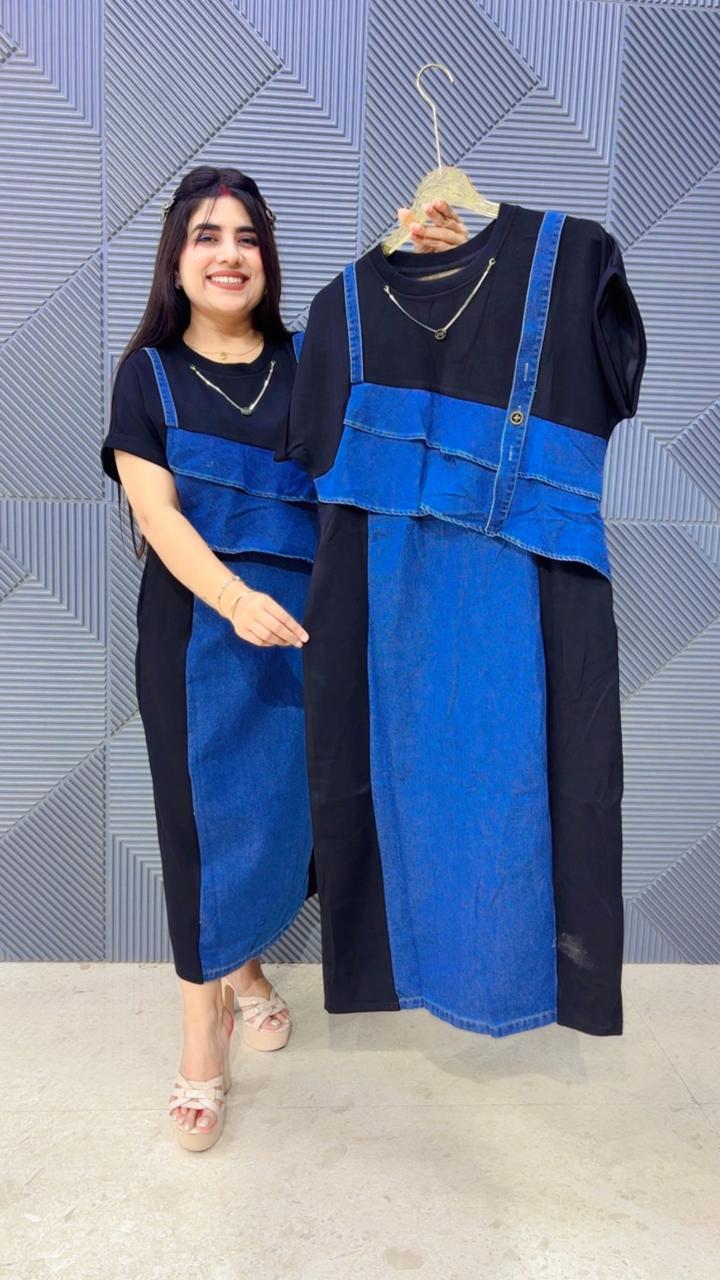 BEAUTIFUL DENIM STYLE DRESS GGR5154 Girls Glitters