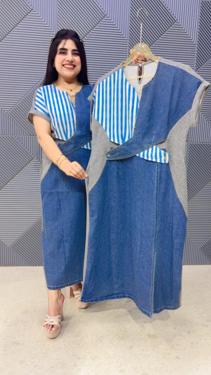 BEAUTIFUL DENIM DRESS GGR5155 Girls Glitters