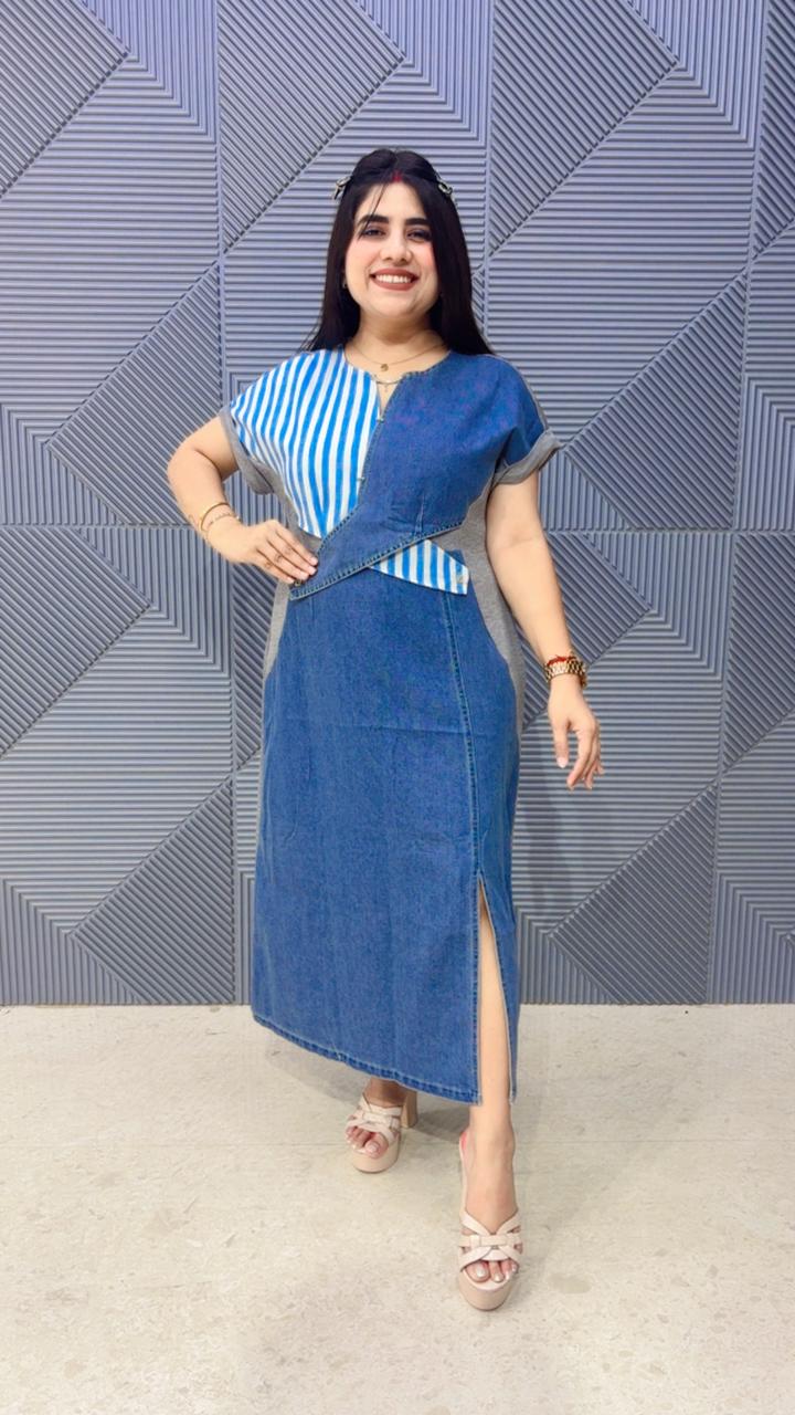 BEAUTIFUL DENIM DRESS GGR5155 Girls Glitters