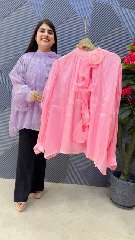 BEAUTIFUL RUFFLED PREMIUM DESIGNER TOP GGR5328 Girls Glitters