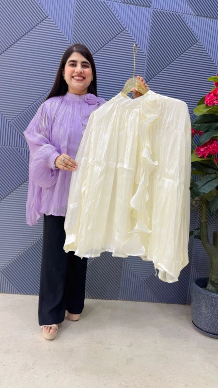 BEAUTIFUL RUFFLED PREMIUM DESIGNER TOP GGR5328 Girls Glitters
