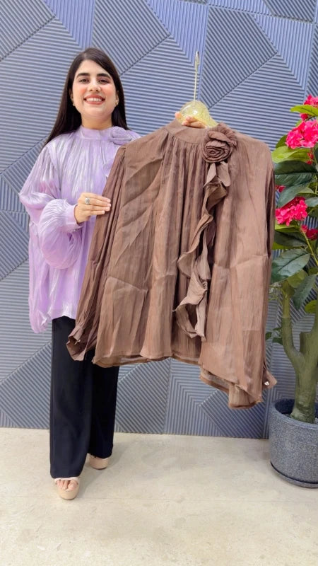 BEAUTIFUL RUFFLED PREMIUM DESIGNER TOP GGR5328 Girls Glitters