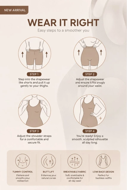 PREMIUM BACKLESS BUTT LIFTING SHAPEWEAR BODYSUIT GGR5333 Girls Glitters