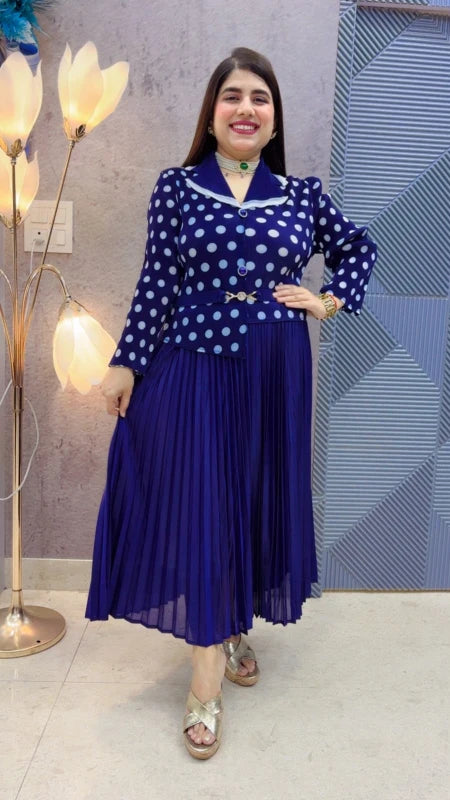 PREMIUM POLKA MAGICAL WRINKLE DRESS GGR5347 Girls Glitters