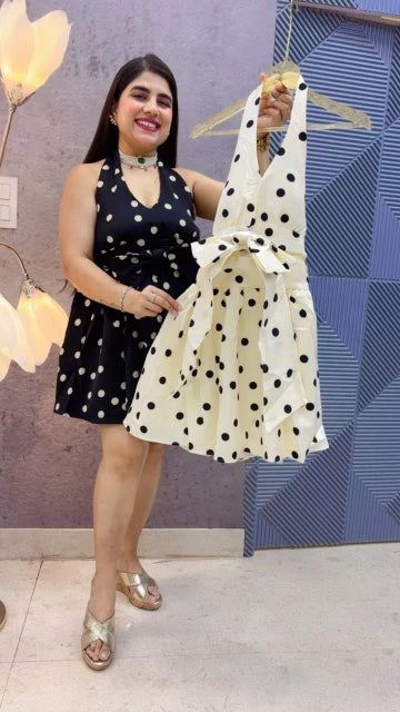 BEAUTIFUL PREMIUM POLKA SHORT DRESS GGR5344 Girls Glitters