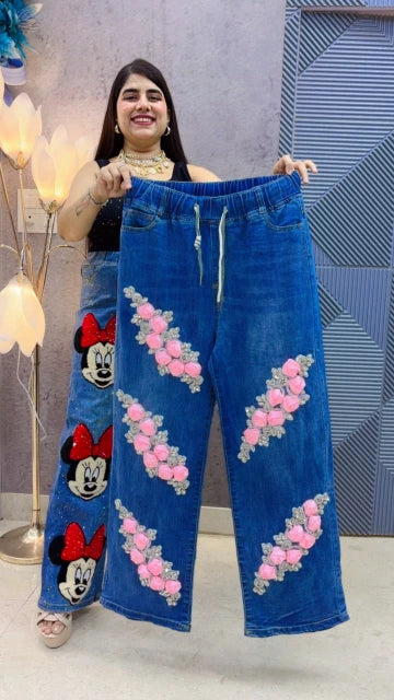 BEAUTIFUL DENIM BOTTOM BUTTERFLY BOTTOM GGR5359 Girls Glitters