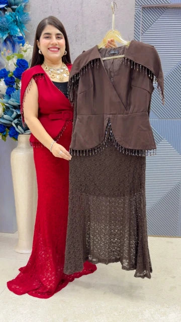 BEAUTIFUL PREMIUM TOP WITH SKIRT SET GGR5357 Girls Glitters