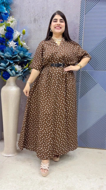 BEAUTIFUL POLKA DRESS WITH BELT GGR5353 Girls Glitters