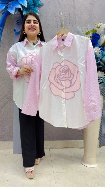BEAUTIFUL LONG SLEEVE SHIRT FLORAL PRINT GGR5366 Girls Glitters