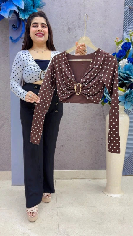 BEAUTIFUL POLKA CROP TOP GGR5379 Girls Glitters