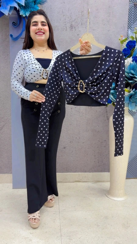 BEAUTIFUL POLKA CROP TOP GGR5379 Girls Glitters